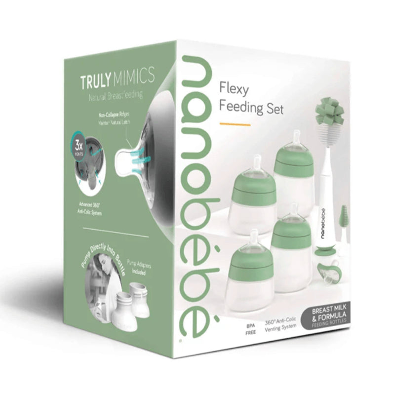 Nanobebe Flexy Feeding Set - Sage