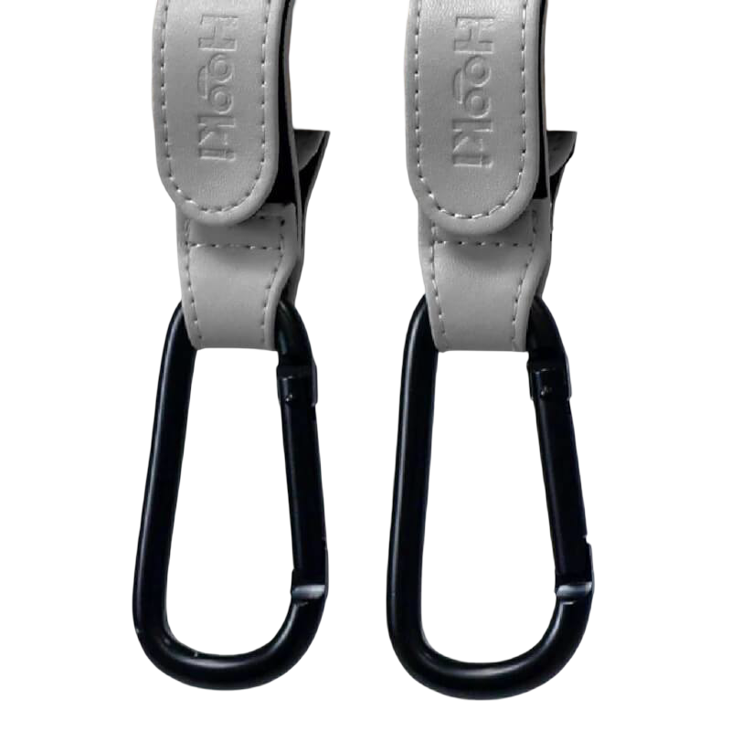 Hooki Duo Pram Hook Clip Set - Grey