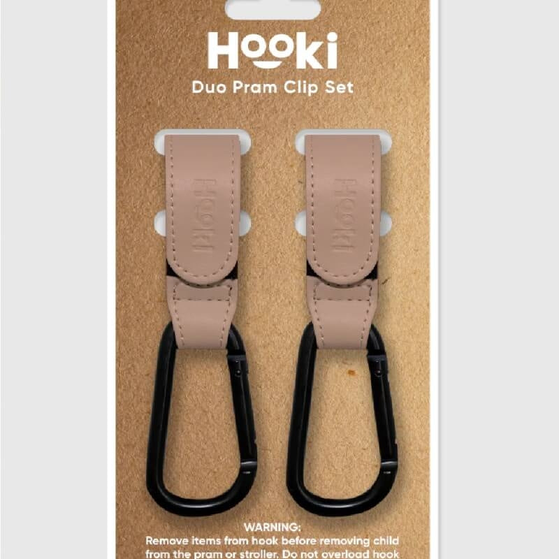 Hooki Duo Pram Hook Clip Set - Mauve
