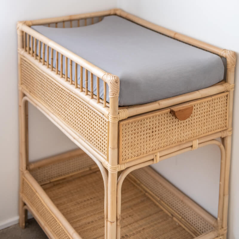 Organic Fitted Bassinet/Change Pad Sheet - Cloud
