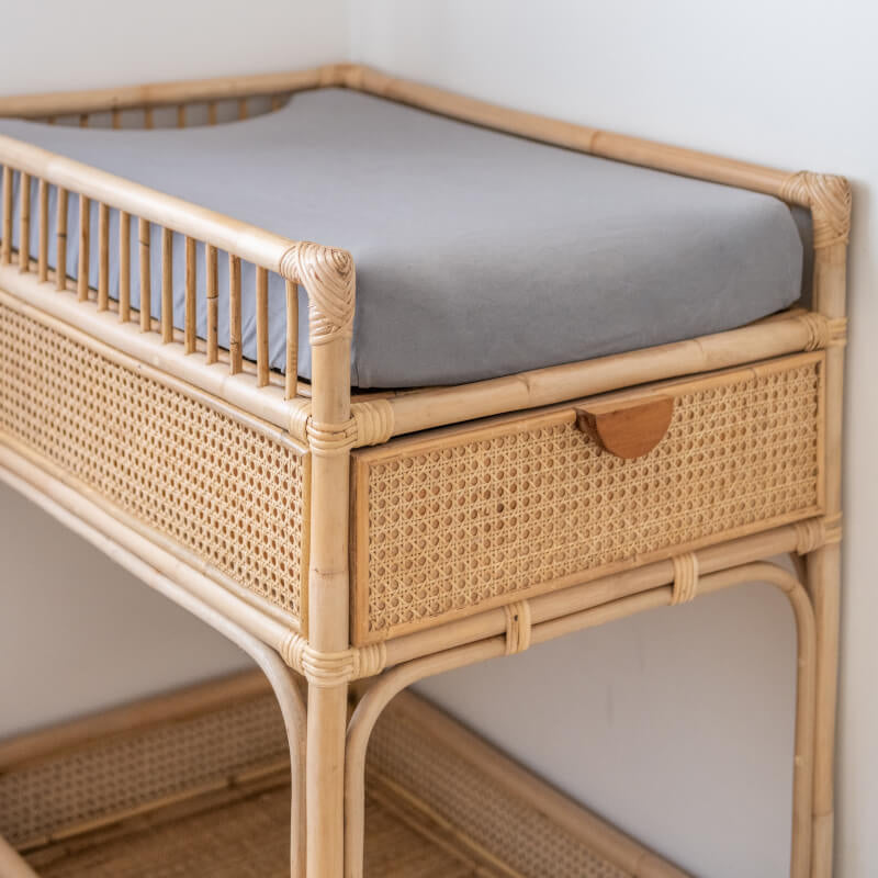 Organic Fitted Bassinet/Change Pad Sheet - Cloud