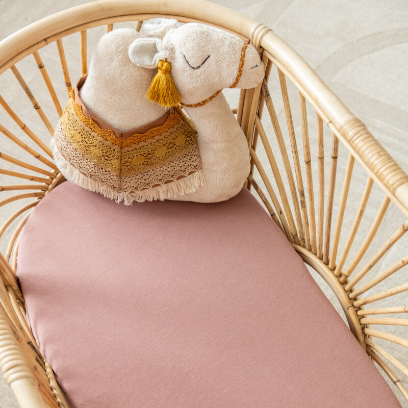 KIIN BABY Organic Fitted Bassinet/Change Pad Sheet - Heather