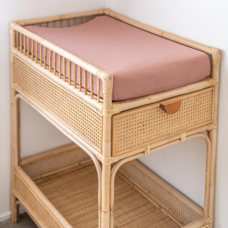 KIIN BABY Organic Fitted Bassinet/Change Pad Sheet - Heather