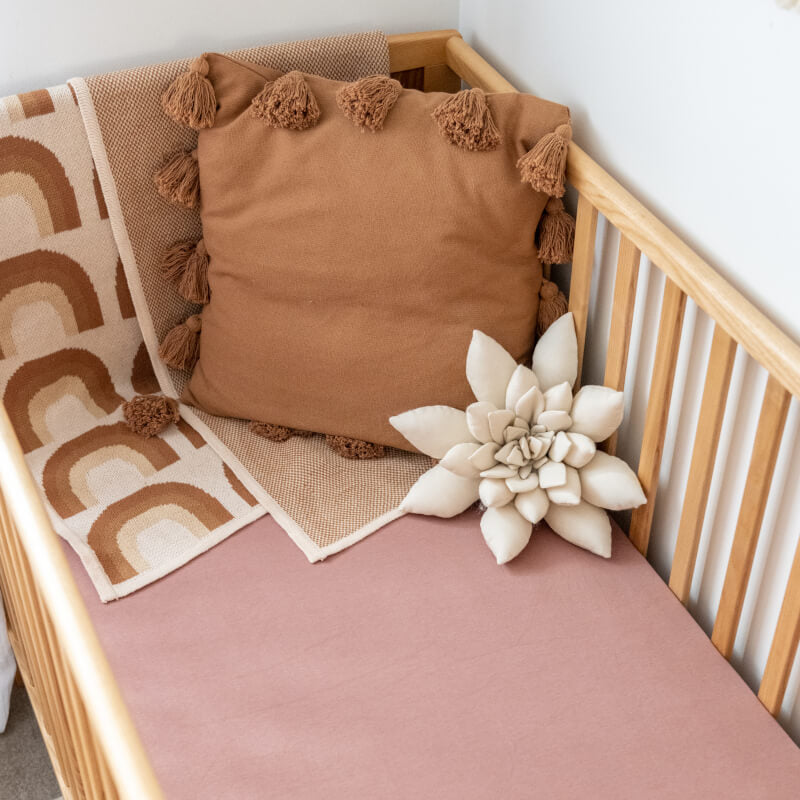 Organic Fitted Cot Sheet - Heather