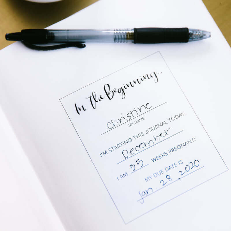 Pearhead Linen Pregnancy Journal