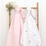Organic Muslin Swaddle Wraps 2 Pack - Botanical/Blush