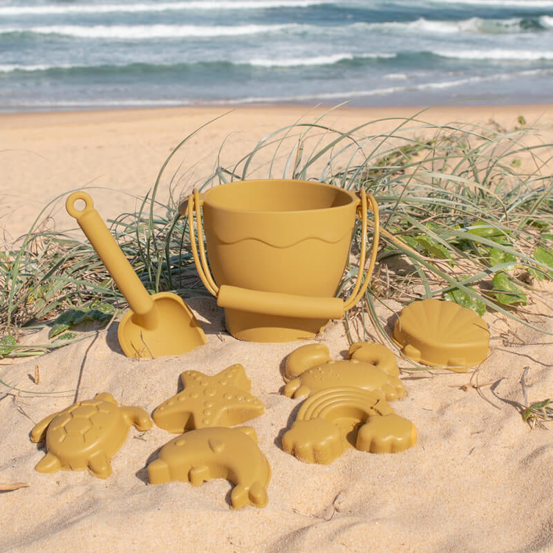 Living Textiles Playground Silicone 8Pc Bucket & Spade Set - Sunshine