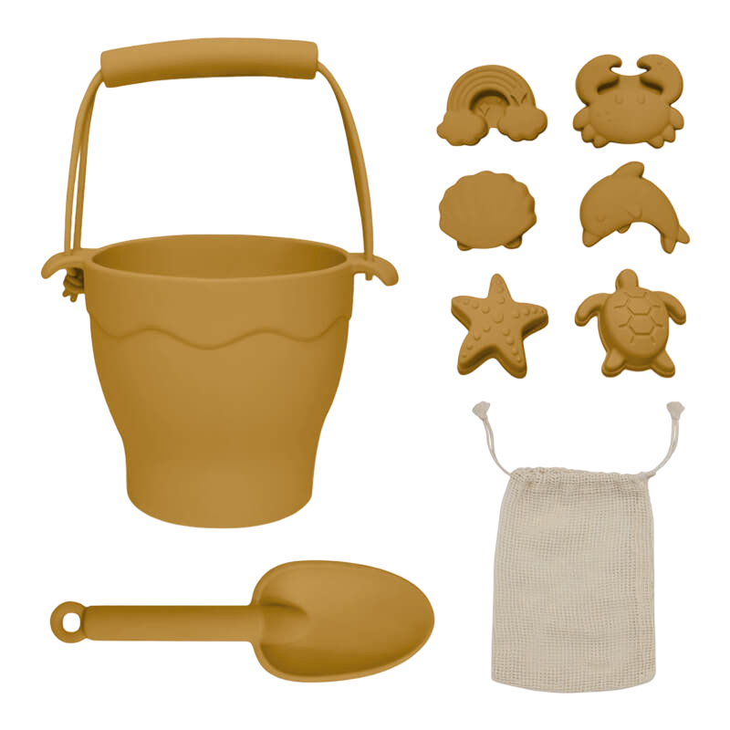 Playground Silicone 8Pc Bucket & Spade Set - Sunshine