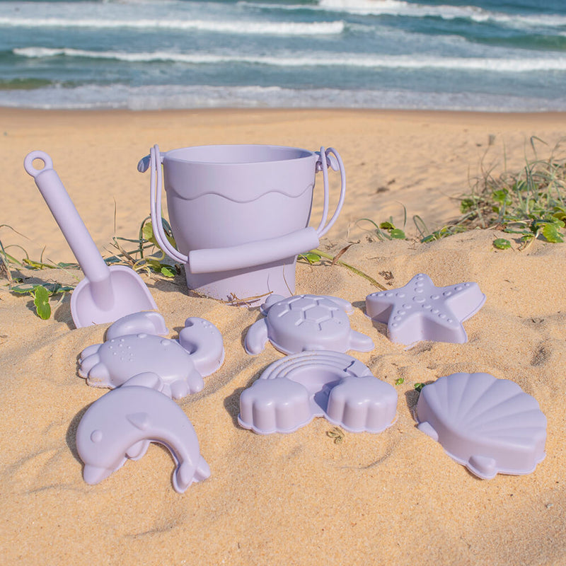 Living Textiles Silicone 8pc Bucket & Spade Set - Lilac