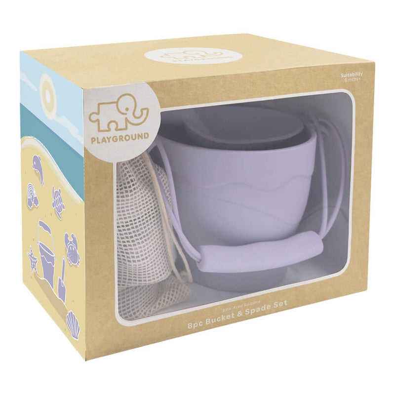 Living Textiles Silicone 8pc Bucket & Spade Set - Lilac