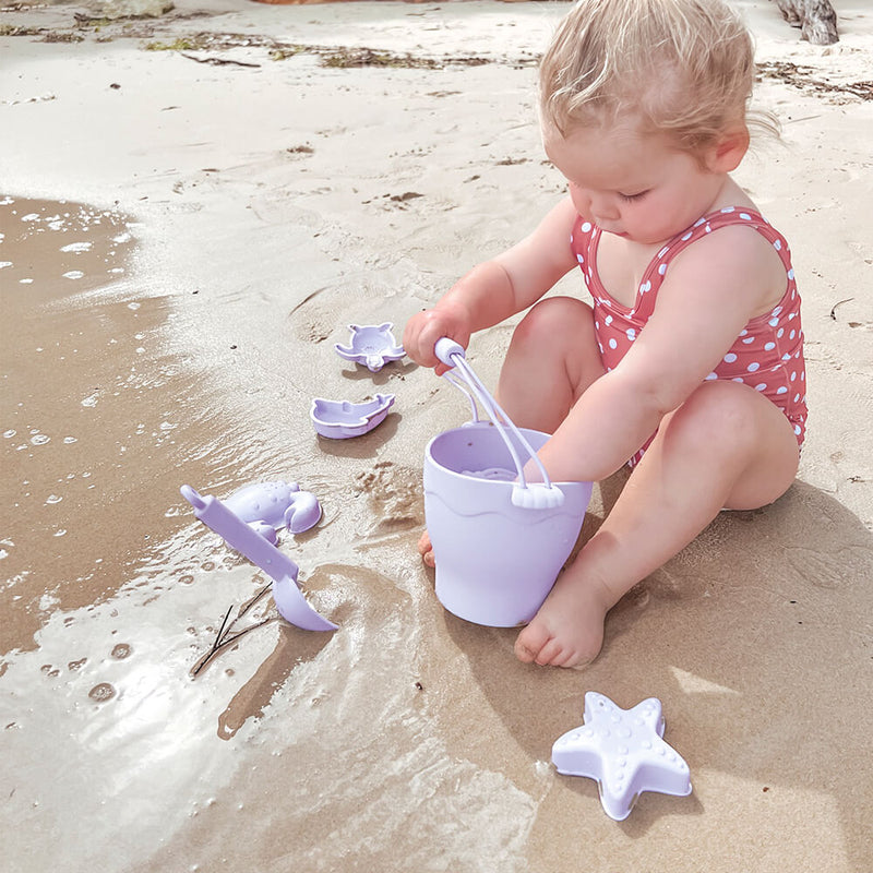 Living Textiles Silicone 8pc Bucket & Spade Set - Lilac