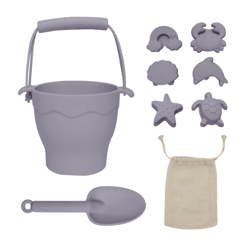 Living Textiles Silicone 8pc Bucket & Spade Set - Lilac