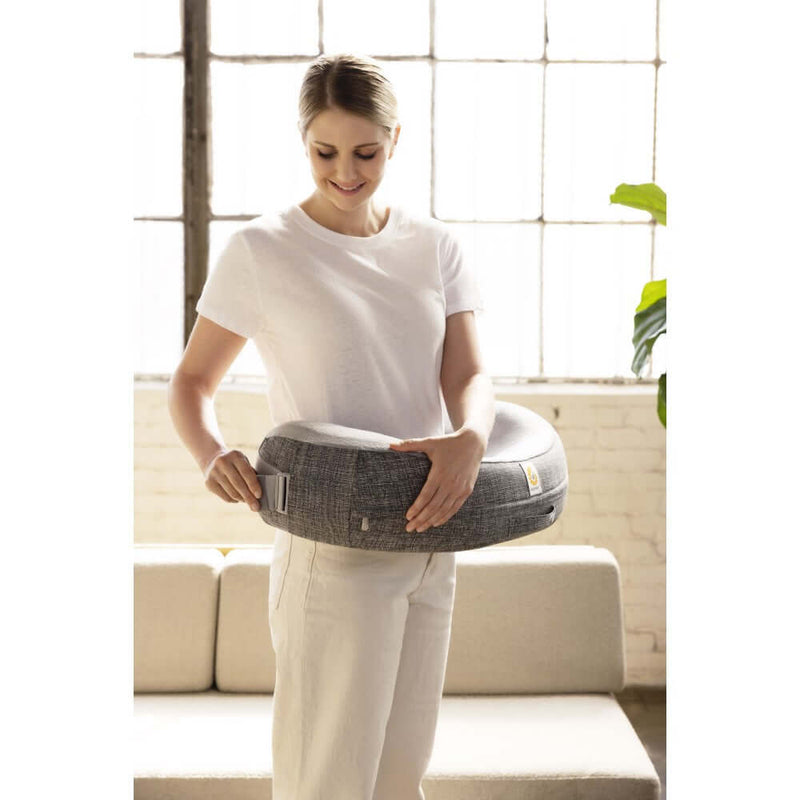 Natural Curve Nursing Pillow - Heathered Grey
