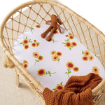 Organic Bassinet Sheet / Change Pad Cover - Sunflower