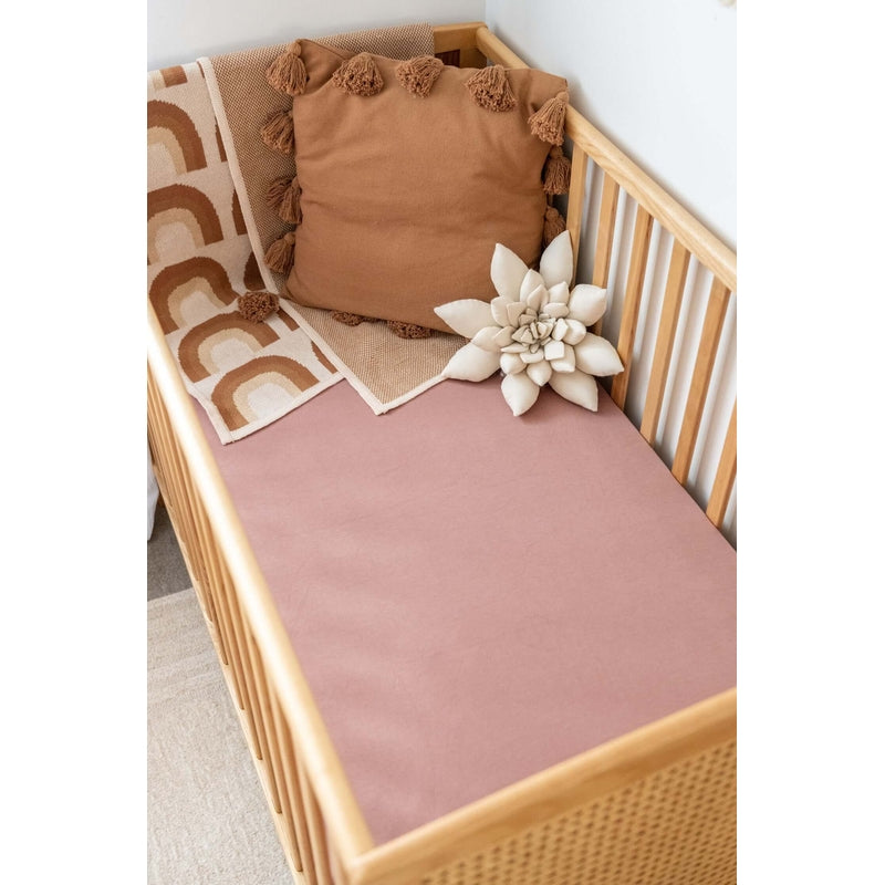 Organic Fitted Cot Sheet - Heather