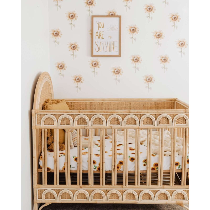 Snuggle Hunny Organic Fitted Cot Sheet - Sunflower