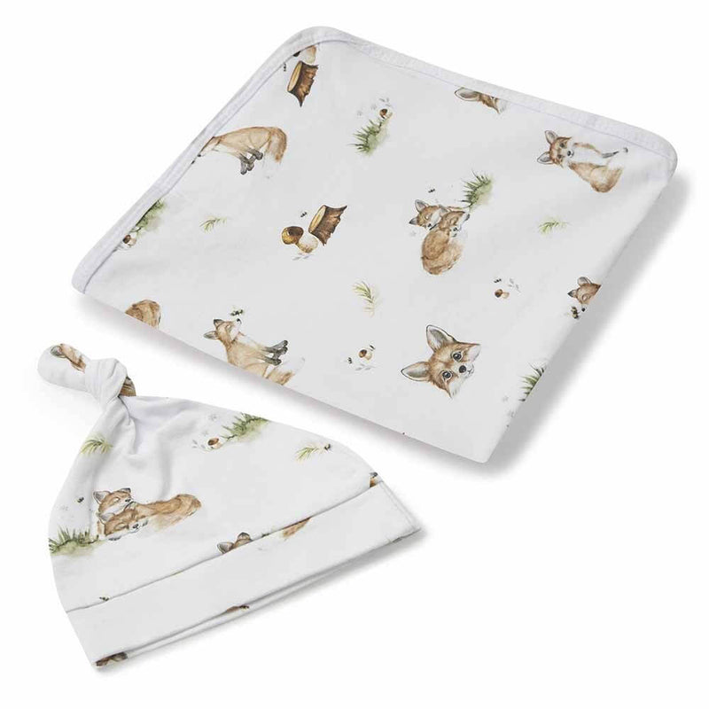 Snuggle Hunny Organic Jersey Wrap & Beanie Set - Fox