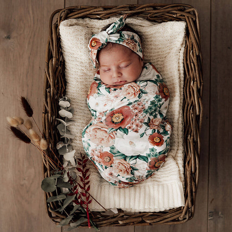 Snuggle Hunny Organic Snuggle Swaddle & Topknot Set - Florence