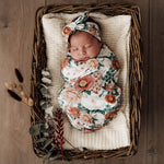 Organic Snuggle Swaddle & Topknot Set - Florence