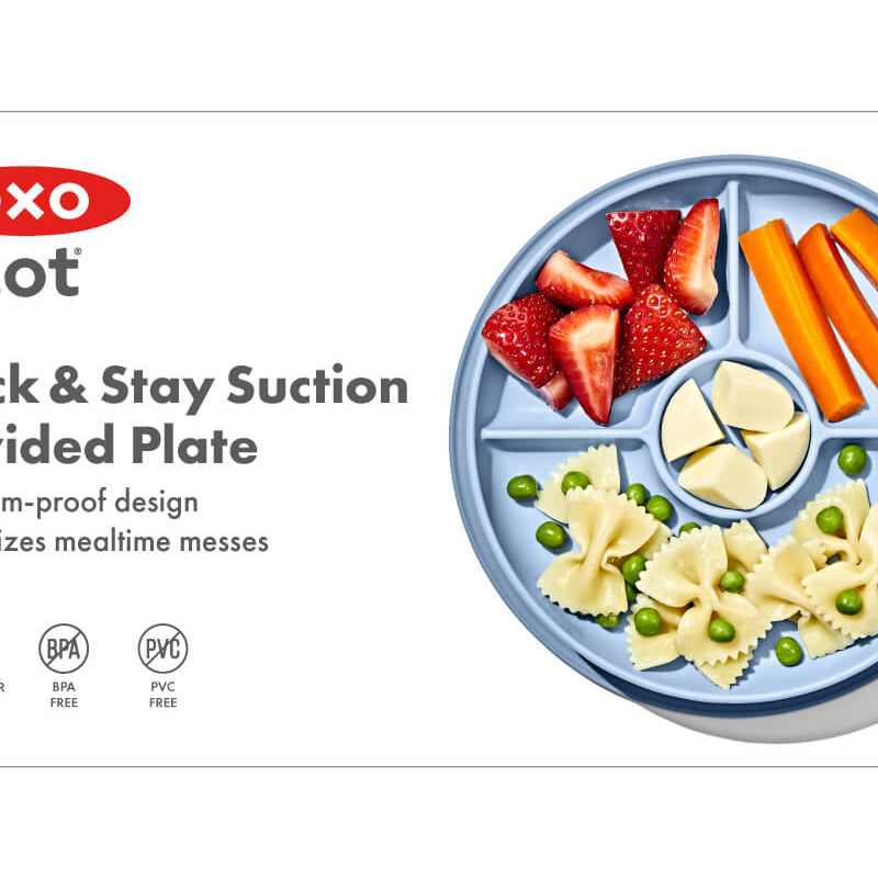 OXO Tot Stick & Stay Suction Divided Plate