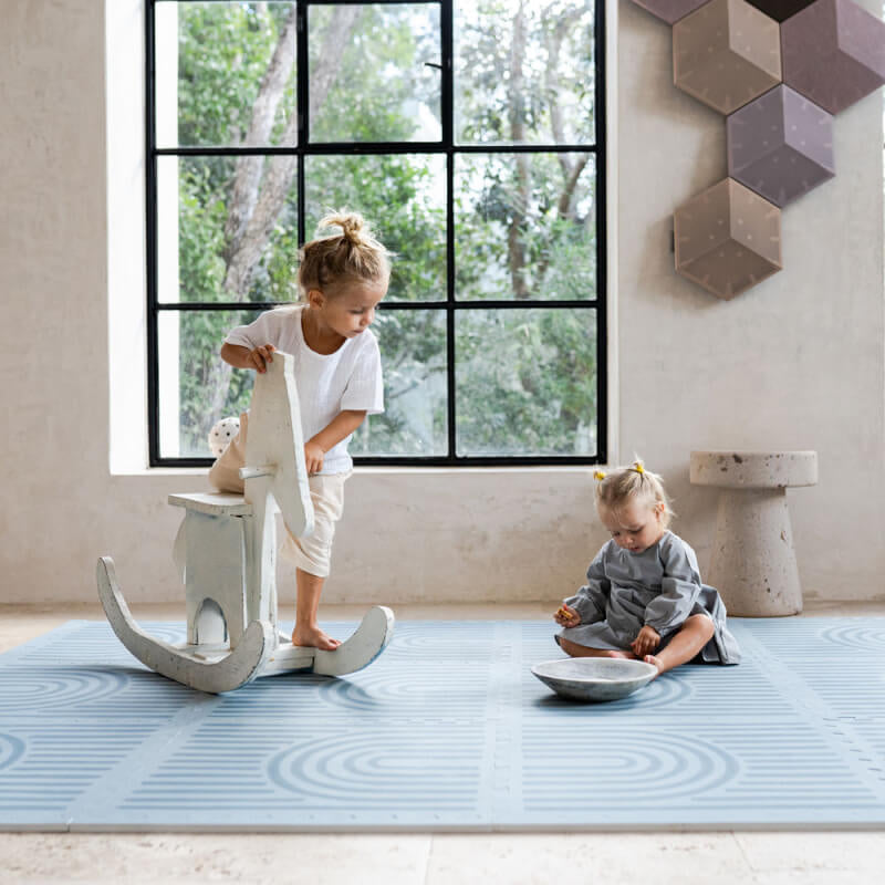 Toddlekind Premium Foam Play Mats 120x180cm - Linear Collection - Mineral