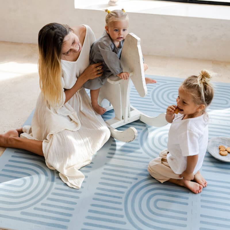 Toddlekind Premium Foam Play Mats 120x180cm - Linear Collection - Mineral