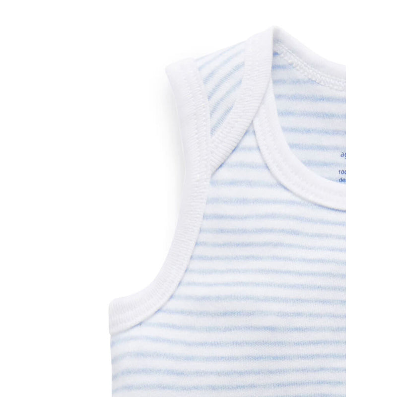 Purebaby 2 Pack Singlet Bodysuit - Pale Blue Pack (0000)