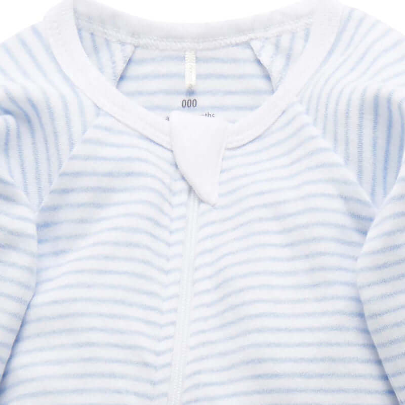 Purebaby 2 Pack Zip Growsuit - Pale Blue Pack (0000)