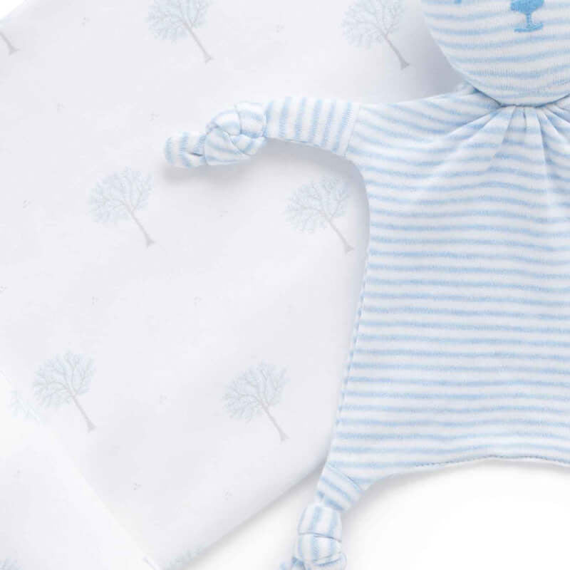 Purebaby Bunny Rug & Snookie Pack - Pale Blue Tree