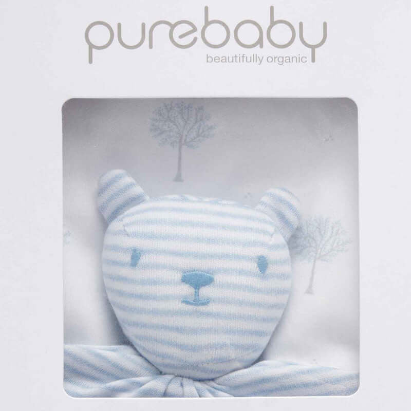 Purebaby Bunny Rug & Snookie Pack - Pale Blue Tree