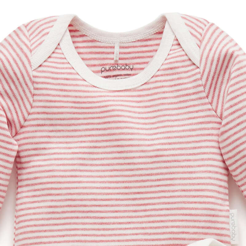 Purebaby Easy Neck L/S Bodysuit 2 Pack - Vanilla Blossom Pack (0000)