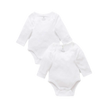 Easy Neck L/S Bodysuit 2 Pack - White (0000)