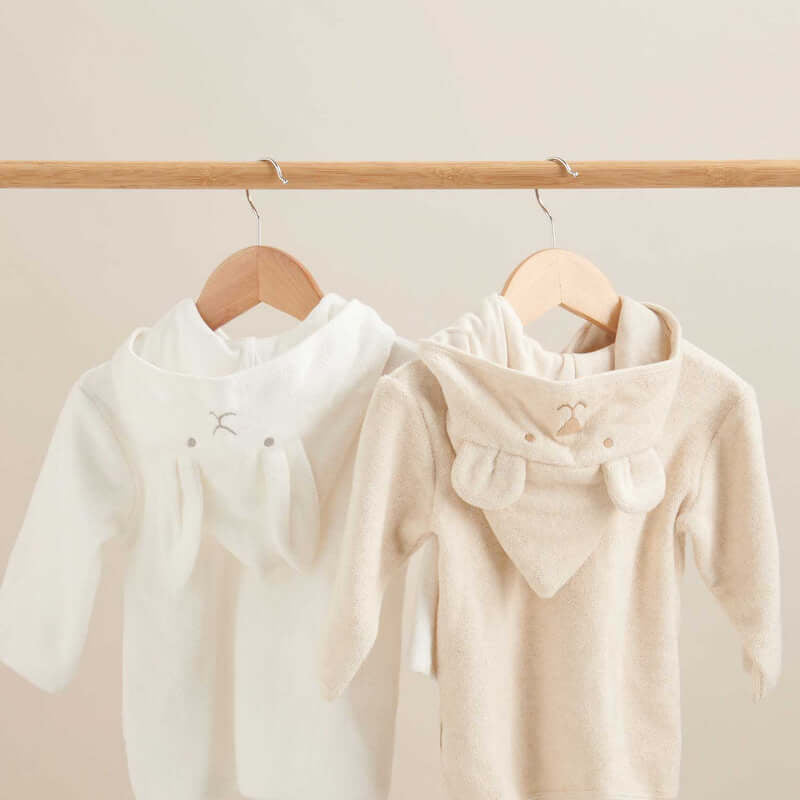 Purebaby Hooded Bathrobe - Wheat Melange Bear