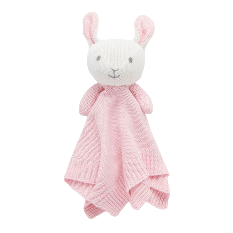 Purebaby Knitted Rabbit Comforter - Pink