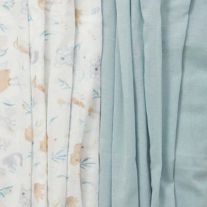 Purebaby Muslin Wrap Hamper - Eucalyptus Friends Pack