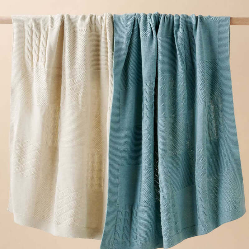 Purebaby Textured Patchwork Blanket - Sage