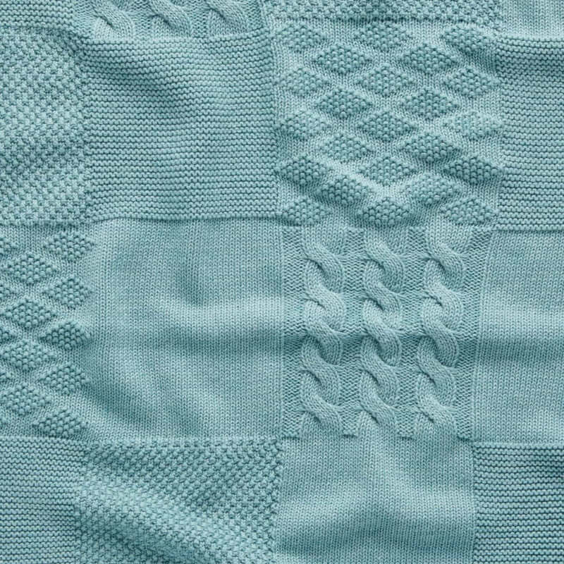 Purebaby Textured Patchwork Blanket - Sage