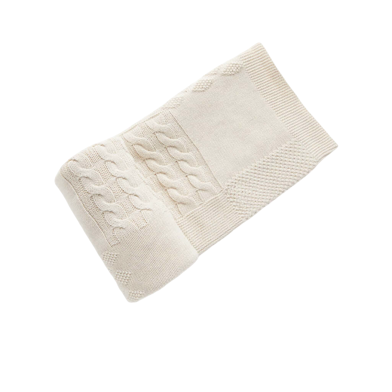 Purebaby Textured Patchwork Blanket - Wheat Melange