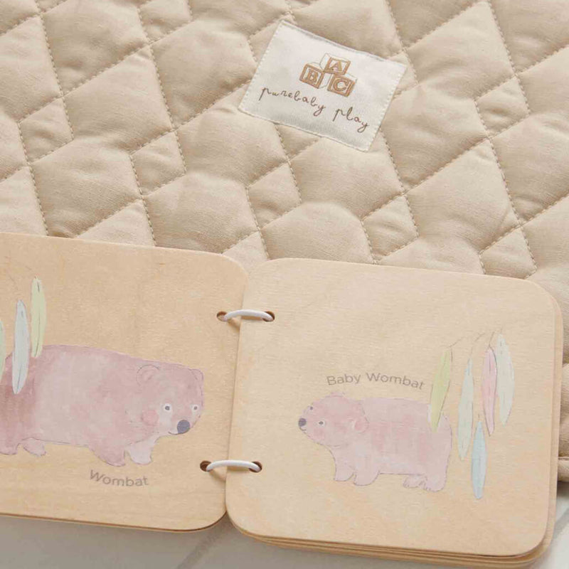 Purebaby Wooden Book Australian Animal - Natural