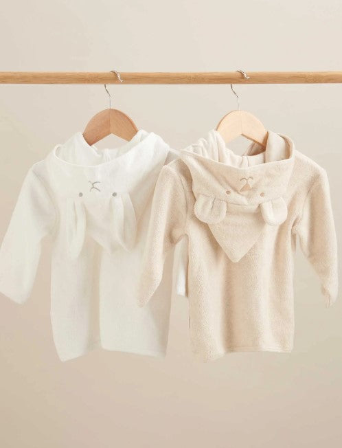 Purebaby Hooded Bathrobe - Vanilla Bunny