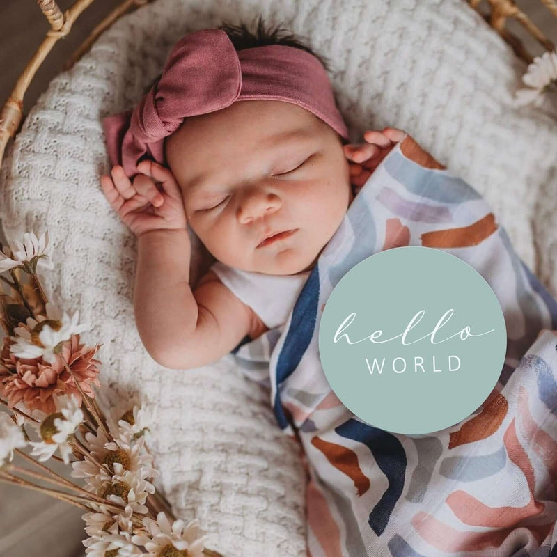 Snuggle Hunny Rainbow Baby & Sage Reversible Milestone Cards