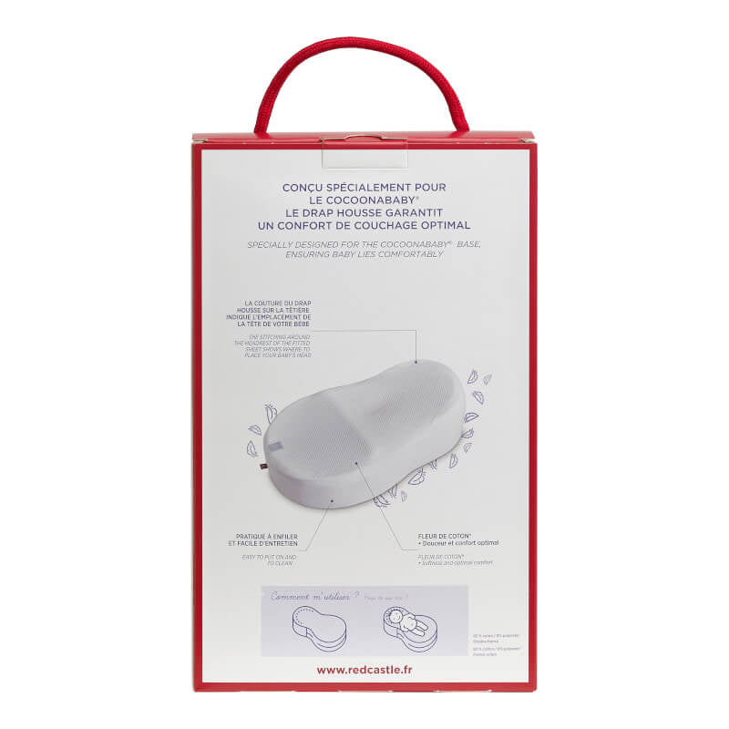 Red Castle | Cocoonababy Spare Fitted Sheet Fleur de Coton - White