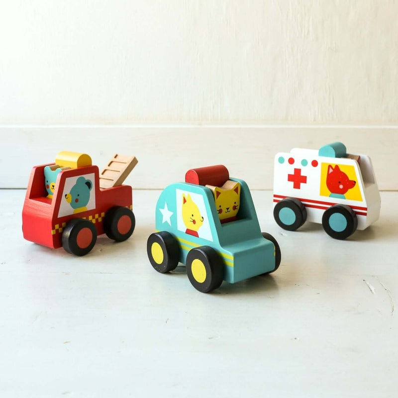 Petit Collage Rescue Pals Wooden Vehicle