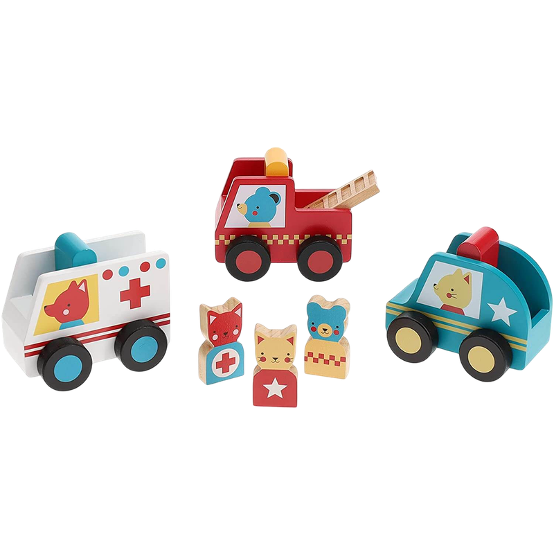 Petit Collage Rescue Pals Wooden Vehicle