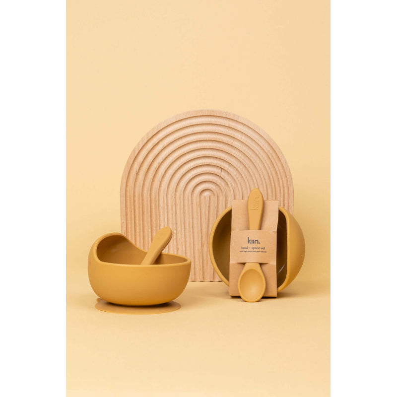 KIIN BABY Silicone Bowl + Spoon Set - Tan