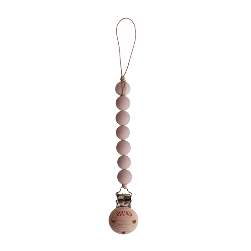 Mushie Silicone Pacifier Clip - Halo - Blush