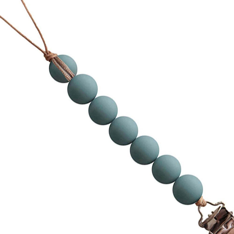 Mushie Silicone Pacifier Clip - Halo - Cadet Blue