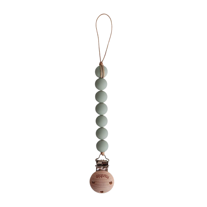 Mushie Silicone Pacifier Clip - Halo - Sage