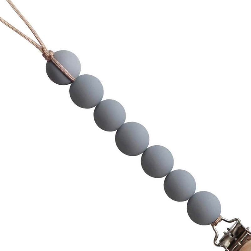 Mushie Silicone Pacifier Clip Halo - Stone
