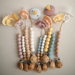 Mushie Silicone Pacifier Clip Halo - Stone